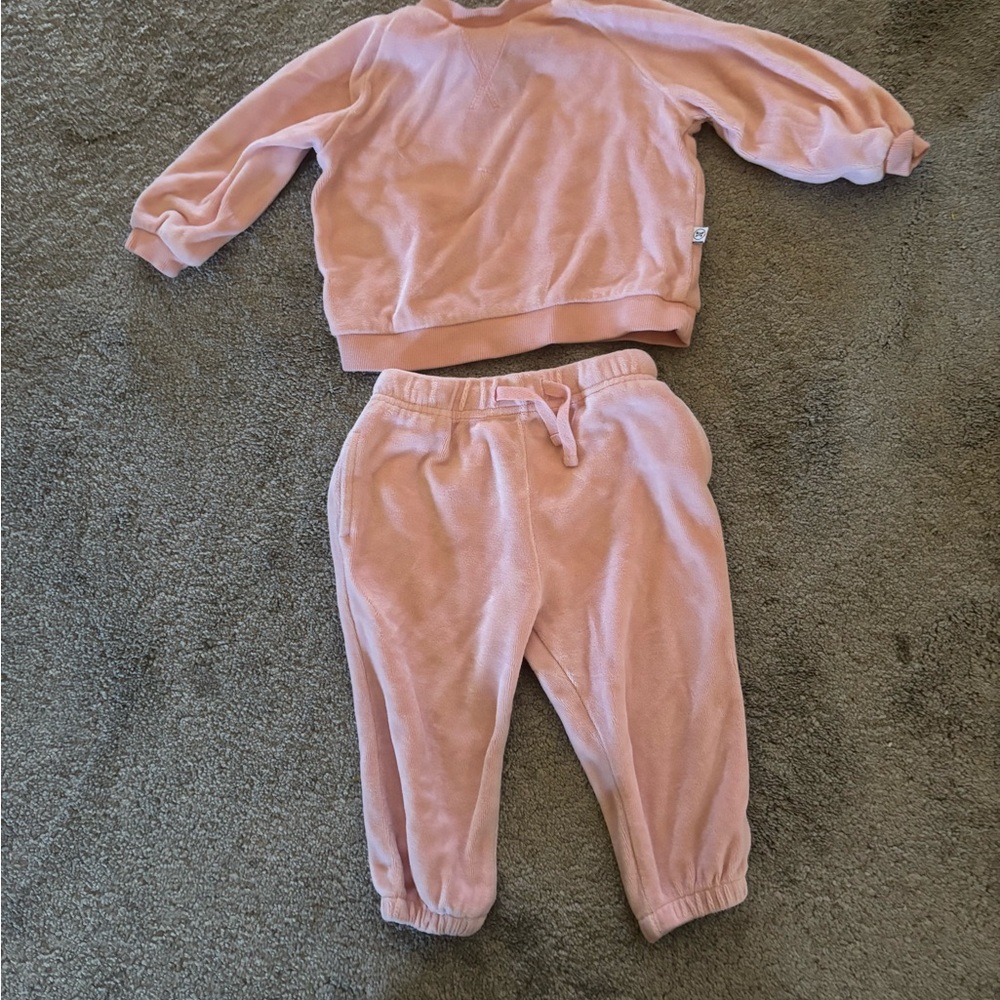 The Honest Company Soft Pink Kids Sweat Set - Pullover & Joggers